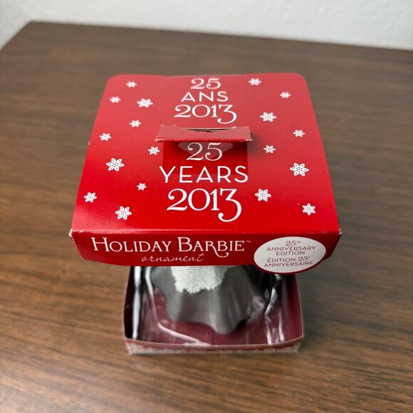 Mattel 25th Anniversary Edition Holiday Barbie Christmas Ornament 2013 OPEN BOX - Picture 2 of 6